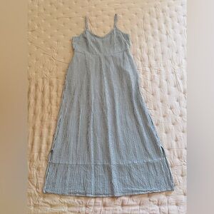 Market&Spruce Blue and White Striped Midi Dress